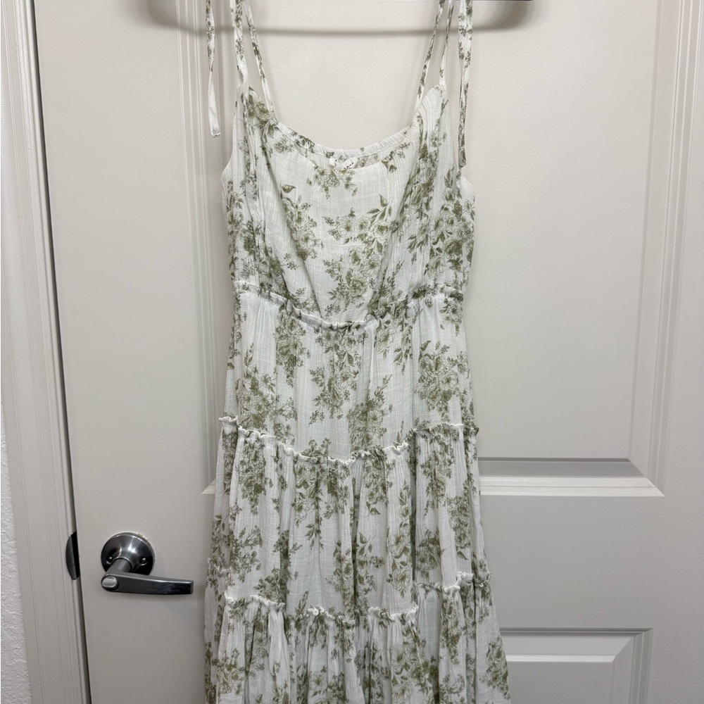 Blu Pepper Green Sleeveless Sundress Midi